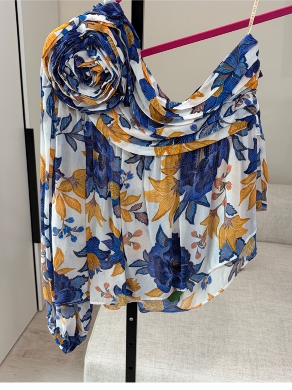 one-shoulder floral print top blouse by Farm Rio DT - Picture 4 of 13